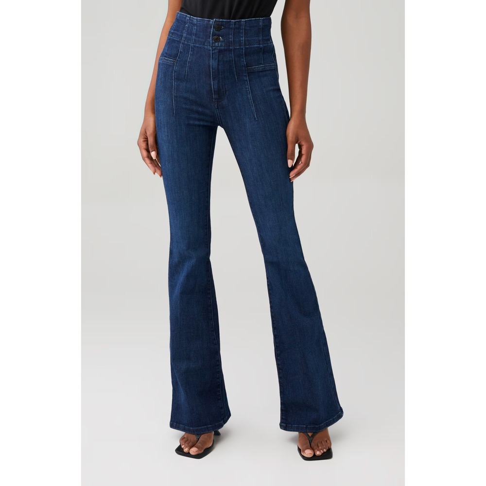 Free People Jayde Flare Jeans Womens 24 High Rise Panel Seam Boho 70s Retro